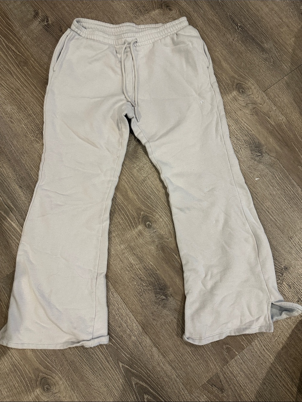PINK light blue Fleece wide leg Sweatpants size S